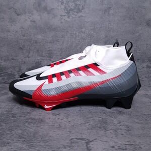 NIKE Vapor Edge Pro 360 Football Cleats Mens 8 White Red Black Grey‎